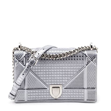 dior silver metallic bag